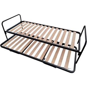 EVERGREENWEB MATERASSI & BEDS Evergreenweb - Set 2 posti Letto con Due Reti Singole a doghe 80x190 a Scomparsa in Legno, Apribile con Ruote, Salvaspazio, Ortopedica, Struttura in Ferro