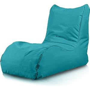 Bepouf - Poltrona Chaise Longue in Poliestere con Imbottitura in Palline di Polistirolo, Poltrona Adatta per Camera, Salotto e Esterni - Dimensione 110x80, Colore Turchese