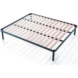 EVERGREENWEB MATERASSI & BEDS EVERGREENWEB Rete Matrimoniale fuori misura 160x210 Doghe in Legno Ortopedica con 4 Piedi Smontabili, Letto Matrimoniale portante in Ferro Rinforzata, Base da Incasso per Tutti i Materassi - Apple