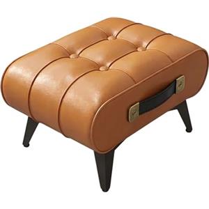 FRANKYSTAR® Kumo - Sgabello Pouf Ottomano Moderno 35,5x25x30 cm Poggiapiedi Panca Moderna in Similpelle Cuoio