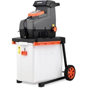 FUXTEC Biotrituratore Elettrico FX-EGH2800B - Motore a induzione da 2800 W - Sistema a rullo silenzioso - Contenitore raccolta 60 L - Protezione anti-blocco - Taglia rami fino a 44 mm