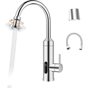 HOGART Rubinetto elettrico con scaldabagno istantaneo 230 V per cucina, giardino, bagno, roulotte, campeggio, riscaldamento intelligente, rubinetto con scaldabagno istantaneo, rubinetto acqua calda