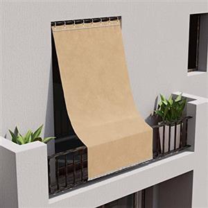 A2ZWORLD Tenda Parasole Veranda Giardino, 145x290cm, Beige, Tenda da Sole per Balcone Esterna, Kit Montaggio Ganci e Anelli Inclusi, Tessuto Resistente, Impermeabile