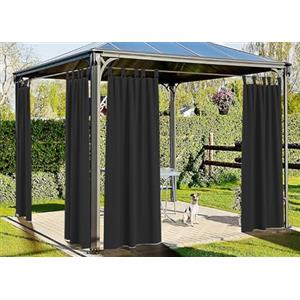 BIANCHERIAWEB Tenda Gazebo 160x270 per Esterno Passanti con Bottoni Tinta Unita Ideale per Giardino Terrazzo Springfield Colore Antracite