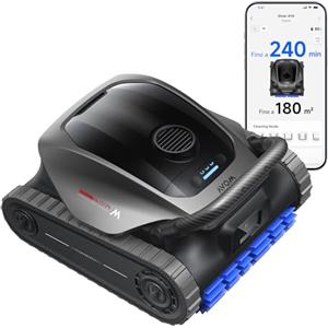 MOVA Diver A10 Robot pulitore per piscine, Aspirazione 22.700 LPH, Autonomia 240 min, Pulizia bordi e Pianificazione percorsi IA, 2x passate livello acqua, Cestello filtro 3,5 l, Programma settimanale