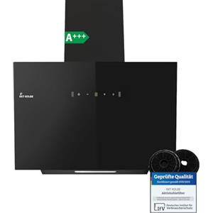 KKT KOLBE Cappa aspirante 60 cm | scarico dell'aria di ricircolo | cappa da parete senza testa | nero | vetro | illuminazione a LED | acciaio inossidabile | controllo gestuale, SensorTouch | BASE6004S