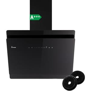KKT KOLBE Cappa aspirante inclinata 60 cm A+++ | 782 m³/h | Aspirante e filtrante | Da parete | Design senza ostacoli | Vetro nero | Timer automatico | SensorTouch | Illuminazione LED | SOLO6005S
