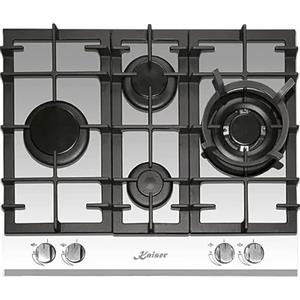 Kaiser Piano cottura a gas KCG 6394 W Turbo Romb + tubo, fornello da incasso, vetro bianco, gas su vetro, 3,8 KW WOK, gas naturale Fl.Gas