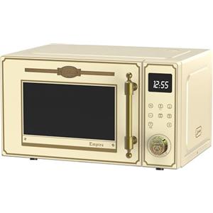 Kaiser Empire Em 2300 - Forno a microonde in avorio, 23 l, grill, aria calda, 1000 W, 2300 W, aria calda, controllo TouchControl/maniglia in vero metallo bronzo, 21 funzioni