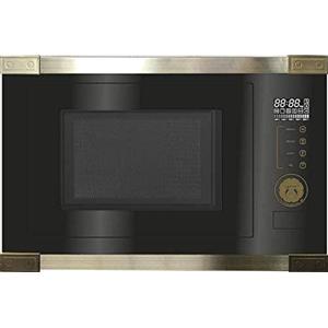 Kaiser EM 2545 AD Forno a microonde multifunzione da incasso,Nero vetro,25L,Griglia ad aria calda,21 funzioni, Patata, Pizza,Forno a microonde incorporato retrò