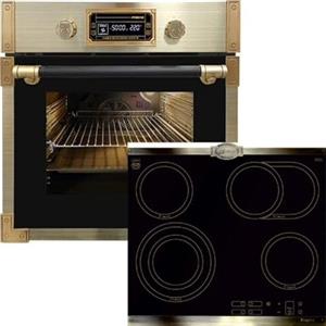 Kaiser Forno a pirolisi «EH 6427 AD+KCT 6385 Em», forno a incasso a pirolisi, 73 l, vetro nero, 60 cm, esclusivo autarkers High Light, piano cottura in vetroceramica, 60 cm, montaggio
