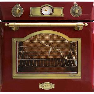 Kaiser Forno elettrico da incasso 60 cm Kaiser EH 6355 RotEm Serie Empire Smalto Bordeaux con decorazioni in bronzo · Multifunzione 8 · Grill a infrarossi · Girarrosto · Autopulizia catalitica · Classe A