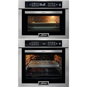 Kaiser SetEH 6306 R+ EM 6307 R, set da forno da incasso 79 l, 15 funzioni, acciaio inox + forno a microonde, altezza 45 cm, griglia a infrarossi, 22 funzioni