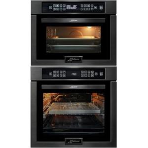 KAISER Set forno da incasso, 86 l, 60 cm, 15 kt + forno a microonde, 45 cm, EH 6306 N RS+EM 6307 RS con 1 estrattore telescopico