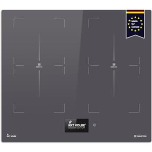 KKT KOLBE Piano cottura a induzione 60 cm/Display touch TFT/Autonomo / 7,2 kW / 4 zone / 2 zone Flex / 9 livelli/Senza cornice/Riscaldamento rapido/Funzione BBQ / IND5905TFT