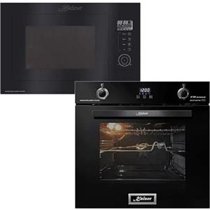 Kaiser EH 6367+EM 2510, forno elettrico, autosufficiente, 79L, montaggio a microonde, vetro nero, 25 l