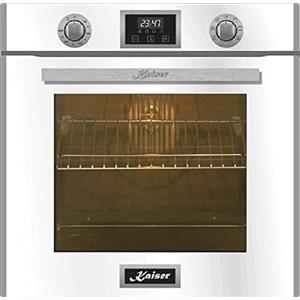Kaiser Forno da incasso, 60 cm, EH 6326, vetro bianco, Multi 10 funzioni, forno elettrico, aria calda, grill, sistema intelligente, display LED, bavaglio in metallo, forno autopulente catalitico