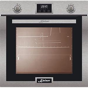 Kaiser EG 6372 - Forno a Gas da Incasso Autark 79L, Convezione Aria Inferiore, Grill Spiedo Girevole, Acciaio Inox Vetro Nero, Autopulente