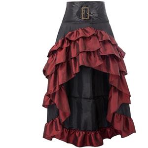 Generico Vestito rinascimentale Abbigliamento medievale da donna Set di Corsetto Pirata Costume di Carnevale per Cos di Halloween Steampunk Vita a Corsetto con Gonna e Camicetta in Pizzo Pirata