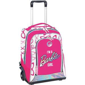 Maricart | Zaino Trolley Scuola Elementare per Bambini 34x25x52 cm con Ruote in Gomma Zainetto da Bambina - Barbi