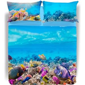 Caleffi Oceano by Carmassi Lenzuola Copriletto, Cotone, Unica, Matrimoniale, 1005659, Sogni di Viaggio