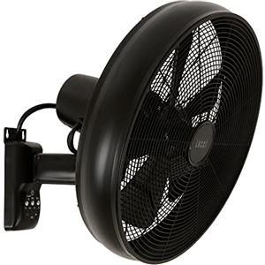 LUCCI AIR Breeze Ventilatore da Parete con Telecomando, Acciaio, Nero