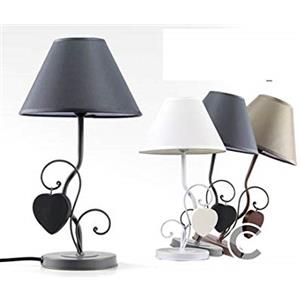 Gicos LAMPADA 35 CM DA TAVOLO COMODINO LUMETTO ABAT JOUR CUORE PENDENTE (BIANCO)