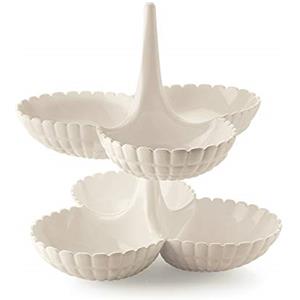 Guzzini - Tiffany, Set di 2 Antipastiere - Bianco Latte, 27x25xh25,5 cm - 199201156