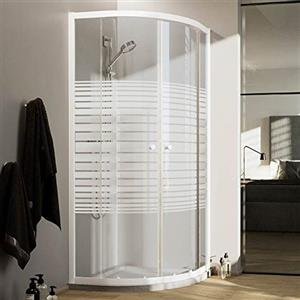 Idralite Box Doccia Bianco Semicircolare 80x80 CM H185 Vetro Serigrafato mod. Blanc