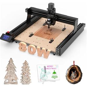 Twotrees TTC450 80W CNC Router macchina a 3 assi CNC area di lavoro 460 x 460 x 80 mm per incisione, taglio di MDF, acrilico, legno massiccio, nylon, PCB, fibra di carbonio, ecc