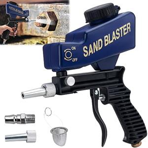 GDDGHS Kit Pistola Sabbiatrice per Compressore d'Aria, Sabbiatrice Manuale per Metallo, Legno e Vetro, Sabbiatrice Pneumatica Portatile per Rimuovere la Ruggine fino a 120 PSI, Macchina Sabbiatrice a Soda