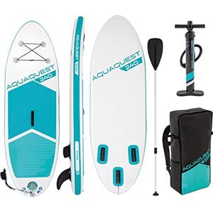 Intex 68241NP - Aqua Quest 240 SUP Gonfiabile, con Pompa Manuale e Remo da 216 cm, PVC, Multicolore, 244x76x13 cm