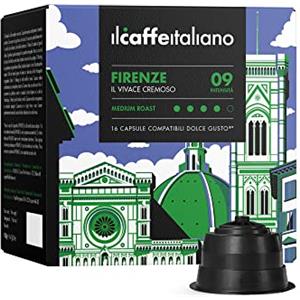 FRHOME Il Caffè Italiano Capsule Compatibili Dolce Gusto Firenze - 96pz | Capsule Dolce Gusto Compatibili Con Note di Cioccolato e Nocciole | Capsule Nescafe Dolce Gusto Compatibili Made In Italy | Frhome