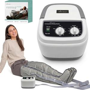 Edicare, Pressoterapia per Casa, Linfodrenaggio, Professionale, Apparecchio Massaggiatore, Gambe e Piedi, Anticellulite, 6 Camere d'aria (Dispositivo e gambali)