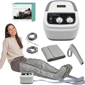 Edicare, Pressoterapia per Casa, Linfodrenaggio, Professionale, Apparecchio Massaggiatore, Gambe e Piedi, Anticellulite, 6 Camere d'aria (Dispositivo, gambali, addome e 1 braccio)