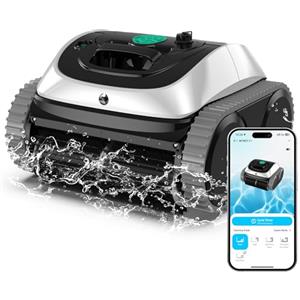 WYBOT C1 Robot Piscina Senza Fili con Pianificazione Intelligente del Percorso, Pulizia Fondo/Pareti/Linea dell'Acqua, robot pulisci piscina con 3 Motore, Fino a 150 Mins, 150㎡(Bianco)
