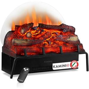 KAMINIO Camino elettrico NOAH - Inserto per caminetto elettrico con riscaldamento, effetto 3D, telecomando