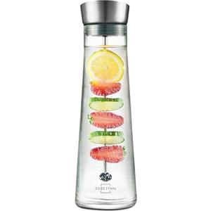 SILBERTHAL Caraffa vetro 1 litro - Per acqua refrigerata e spritz - Brocca con coperchio senza BPA