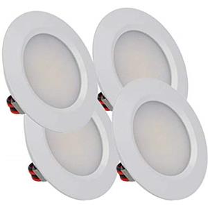 LEDLUX 4 Pezzi Mini Faretto Led Da Incasso Rotondo Slim 3W DC 12V 24V Foro 50mm Per Luci Cucina Bagno Camper (Bianco, 4500K)