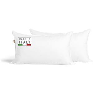 DREAMIN'101 DREAMIN*101- Cuscini Letto Matrimoniale Singolo Una Piazza e Mezza Ipoallergenico, Cuscino Letto 50x80 Piuma Ultrasoffice Imbottitura Piumino, Guanciale Letto Traspirante, Coppia 2Pz Cloud (Alto 10cm)