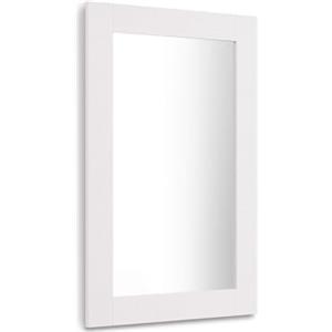 Mobili Fiver, Specchiera rettangolare Rachele 90x60 cm, Bianco Frassino, Specchio per Bagno, Camera, Corridoio, Ingresso, Soggiorno, Made in Italy