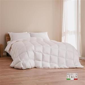 DREAMIN'101 - Piumino Matrimoniale Estivo Ipoallergenico Traspirante, Trapunta Matrimoniale Primaverile 90% Piumino d'Oca con Rivestimento Cotone, Piumone Matrimoniale Trapunta Mezza Stagione 260x240