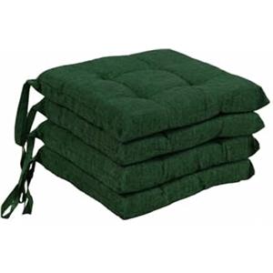 Corredocasa Set di 4 Cuscini per Sedia con Lacci a 4 Punti, Imbottiti e Rivestiti in Policotone - Design Confortevole, Made in Italy, Disponibili in Diversi Colori per Cucina Casa (Verde)