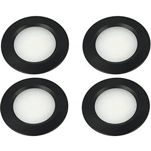 LEDLUX 4 Pezzi Mini Faretto Led Da Incasso Rotondo Slim 3W DC 12V 24V Foro 50mm Per Luci Cucina Bagno Camper (Nero, 4500K)