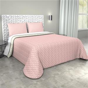Corredocasa Copriletto Matrimoniale Trapuntato Double Face, Made in Italy - Trapunta Primaverile/Estiva in Morbida Microfibra - Trapuntino Bicolore disponibile in Vari Colori - 250x240 cm (Rosa Cipria/Panna)