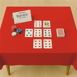 Byour3 - Panno Rosso Per Tavolo Da Gioco - Quadrato Rettangolare Carte Poker Torneo Burraco Copritavolo Tombola Natalizia Giochi Da Tavola Mollettone Proteggi Tavolo Biliardo (4 posti 145x145cm)
