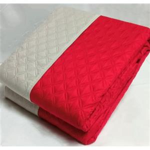 Corredocasa Copriletto Matrimoniale Trapuntato Double Face, Made in Italy - Trapunta Primaverile/Estiva in Morbida Microfibra - Trapuntino Bicolore disponibile in Vari Colori - 250x240 cm (Rosso/Panna)