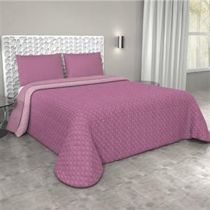 Corredocasa Copriletto Matrimoniale Trapuntato Double Face, Made in Italy - Trapunta Primaverile/Estiva in Morbida Microfibra - Trapuntino Bicolore disponibile in Vari Colori - 250x240 cm (Viola/Lilla)