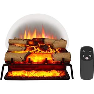 BALDERIA camino elettrico Lily | Inserto per camino con effetto fiamma 3D | Riscaldamento elettrico 2000W, luce LED | Focolare elettrico con telecomando, termostato, timer | Nero, ceppi betulla bianca