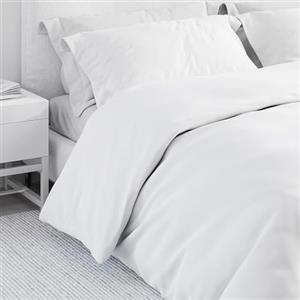 Corredocasa Set Copripiumino Matrimoniale in Puro Cotone, Made in Italy - Biancheria Letto Tinta Unita con Sacco per Piumone e 2 Federe - Morbido e Traspirante (Bianco, Matrimoniale)
